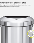 Urban Semi-Round Open Top Can Commercial Grade – 60L / 16 Gal