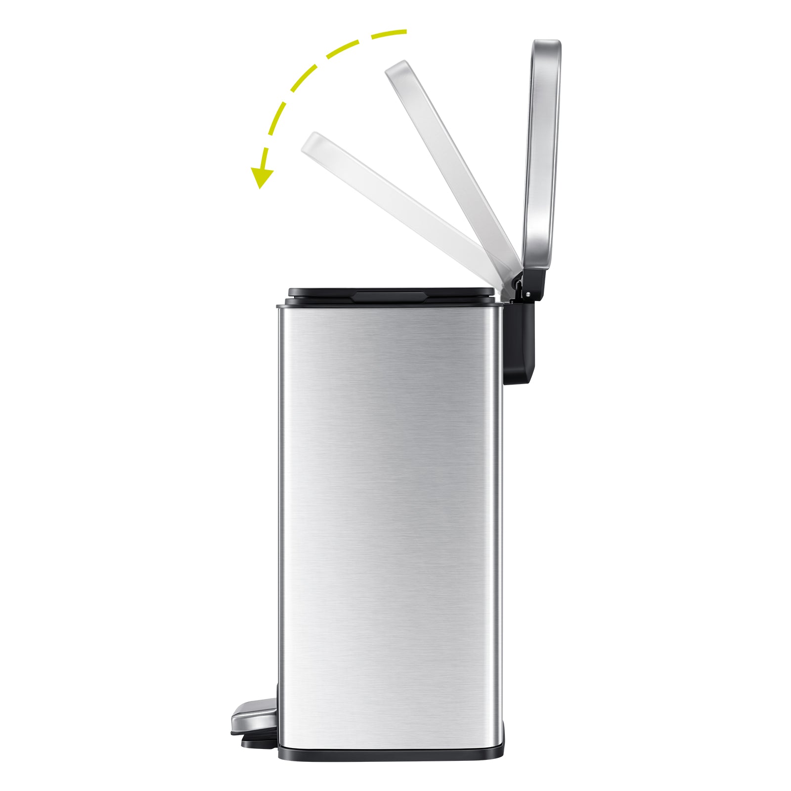 EKO Madison Step Can With Liner - 12L / 3.2 Gal - Stainless Steel – Open Lid