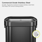Urban Slim Open Top Commercial Trash Can, Stainless Steel