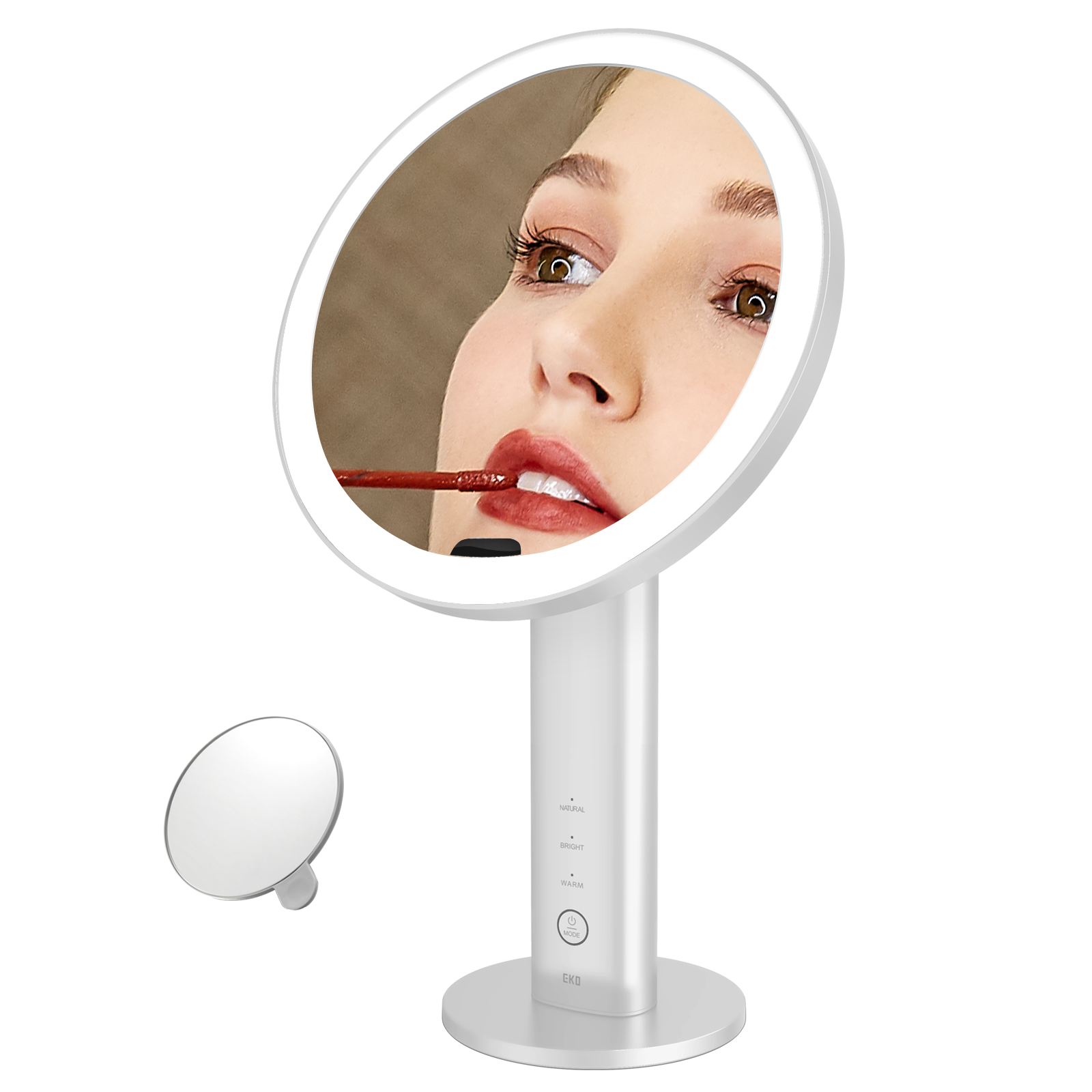 EKO iMira Ultra Clear 8" Stainless Steel Sensor Mirror - White 5X/10X – Lipstick