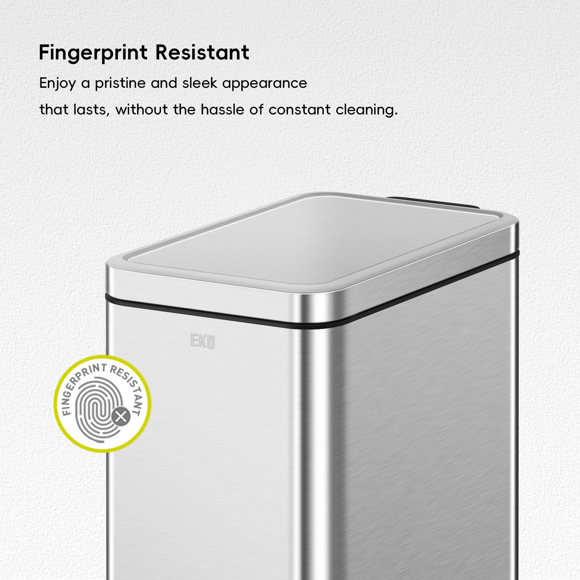 EKO Stella 10 L/2.6 Gal Small Bathroom Step Trash Can - Stainless Steel – Fingerprint Resistant