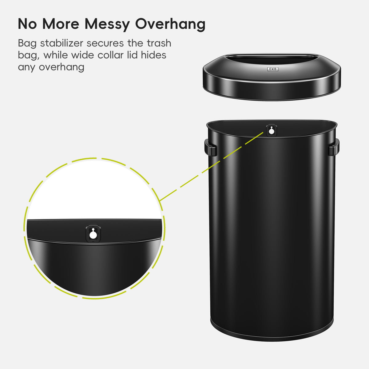 Urban Semi-Round Commercial Open Top Waste Bin
