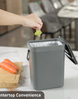 EKO Puro Compost Bin with Lid - Dark Gray 5L / 1.32 Gal – Countertop Convenience