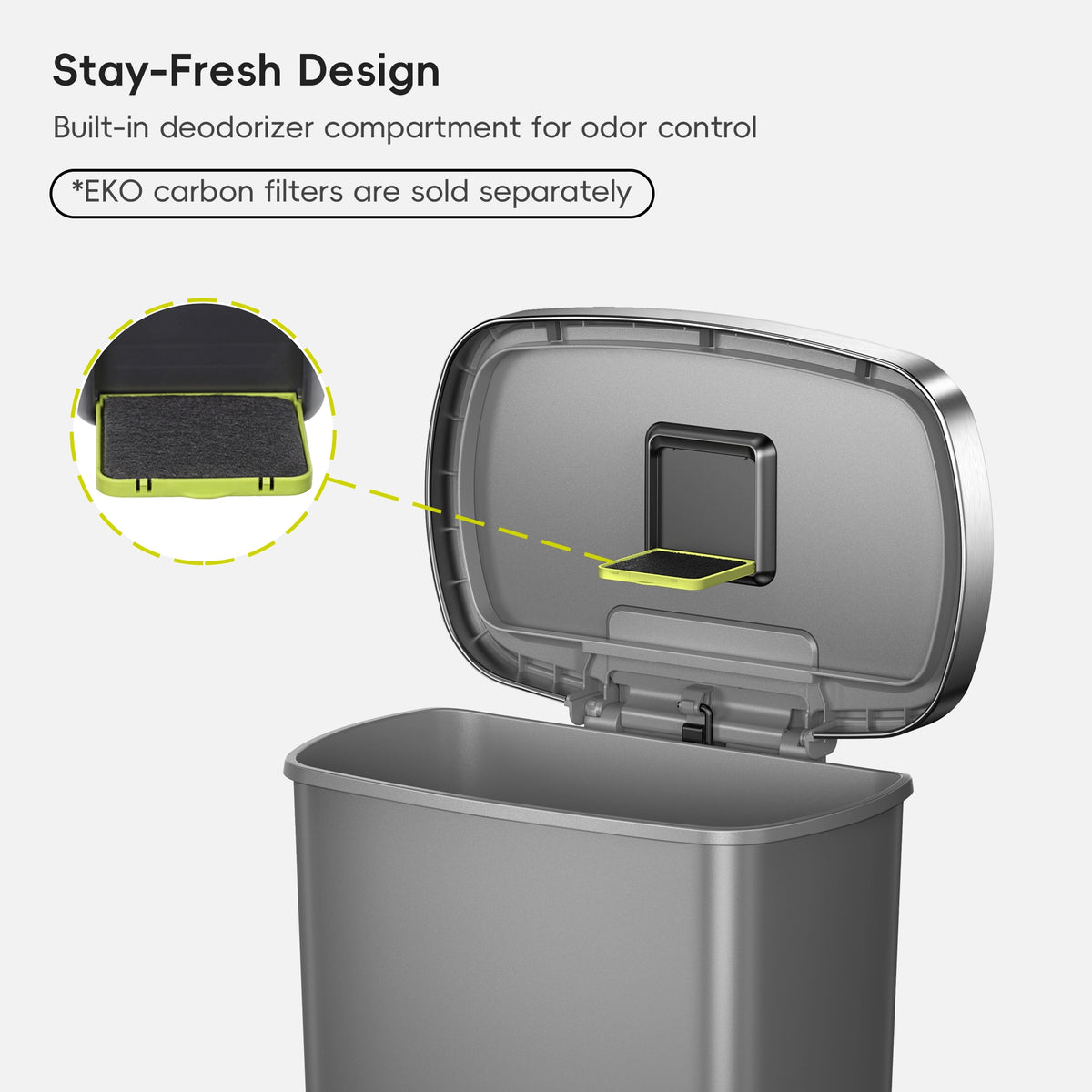 Hana Select Plastic Resin Step Trash Can 50 L / 13 Gal