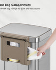 EKO Hudson 75L / 19.8 Gal Step Can with Bag Compartment - Stainless Steel – Trash Bag Compartment