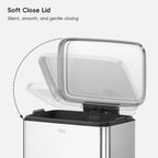 Maxwell Step On Foot Pedal Trash Can Stainless Steel