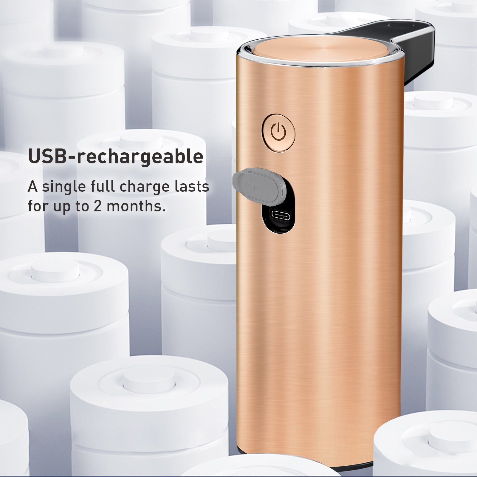 EKO Deluxe Aroma Smart Liquid Soap Dispenser - Rose Gold – USB-rechargeable
