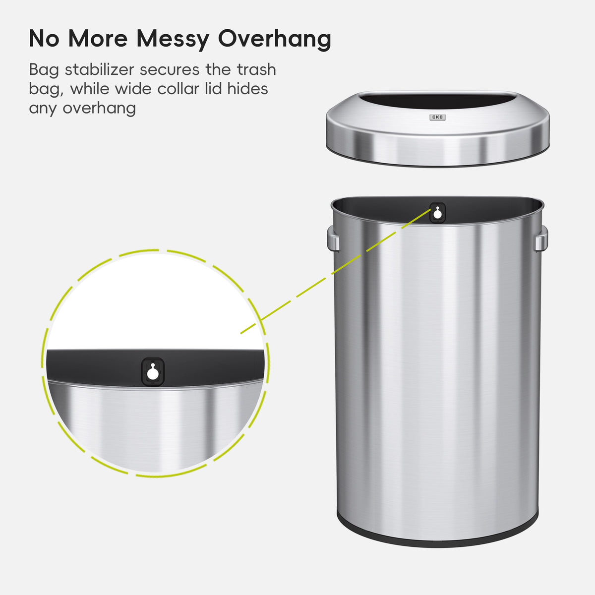 Urban Semi-Round Commercial Open Top Waste Bin