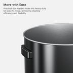 Urban Round Open Top Commercial Trash Can, Stainless Steel