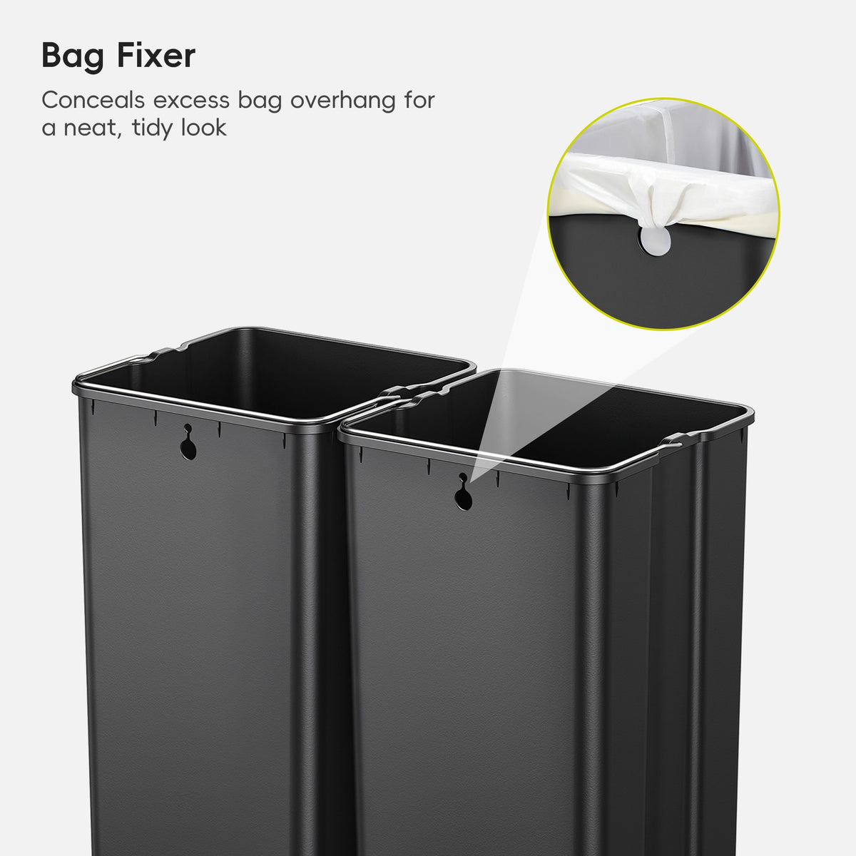 EcoCasa Plus Dual Recycling Trash Can 10.6+10.6 Gal