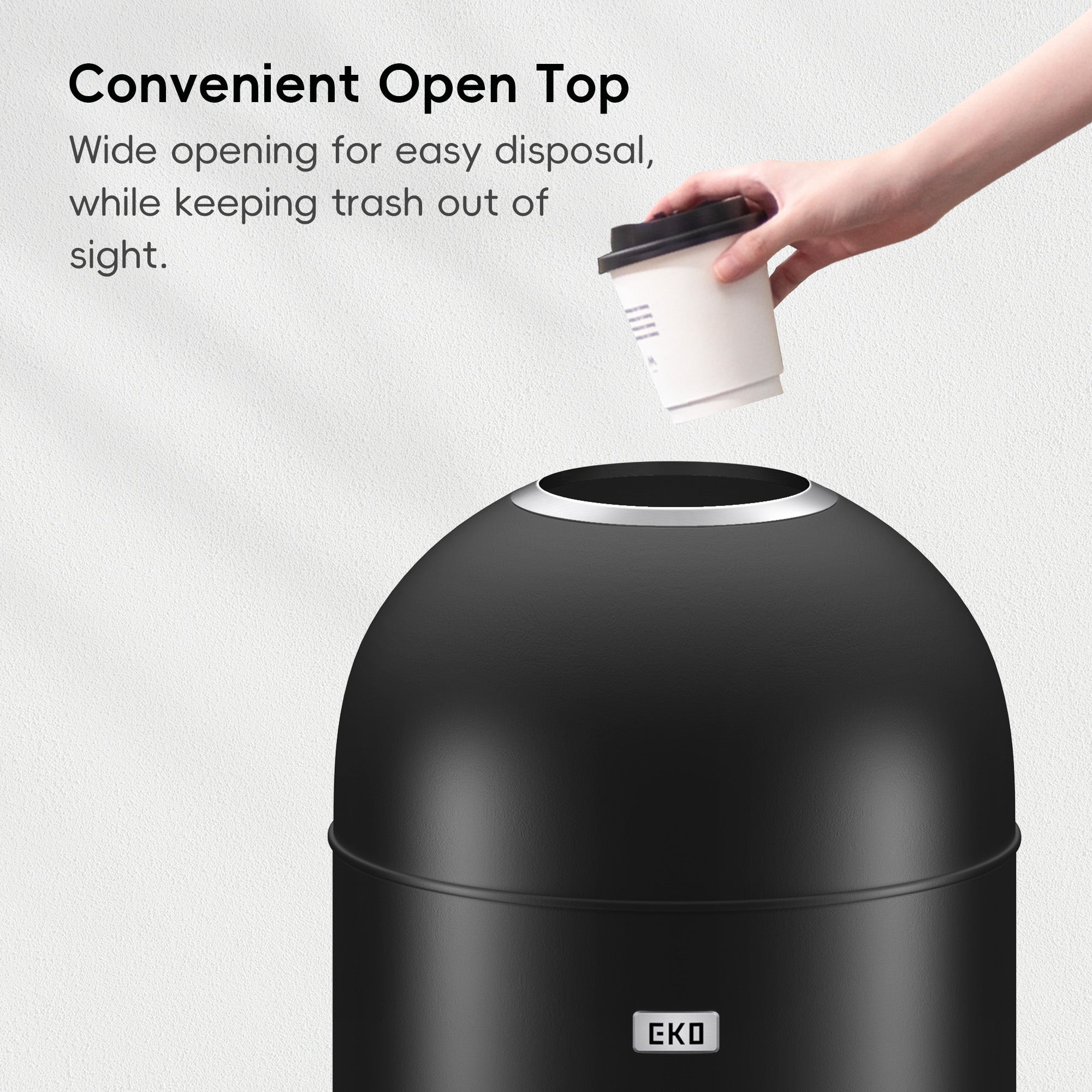 EKO Eternal Round Open Top Can Commercial Grade – 56L / 14.7 Gal – Convenient Open Top