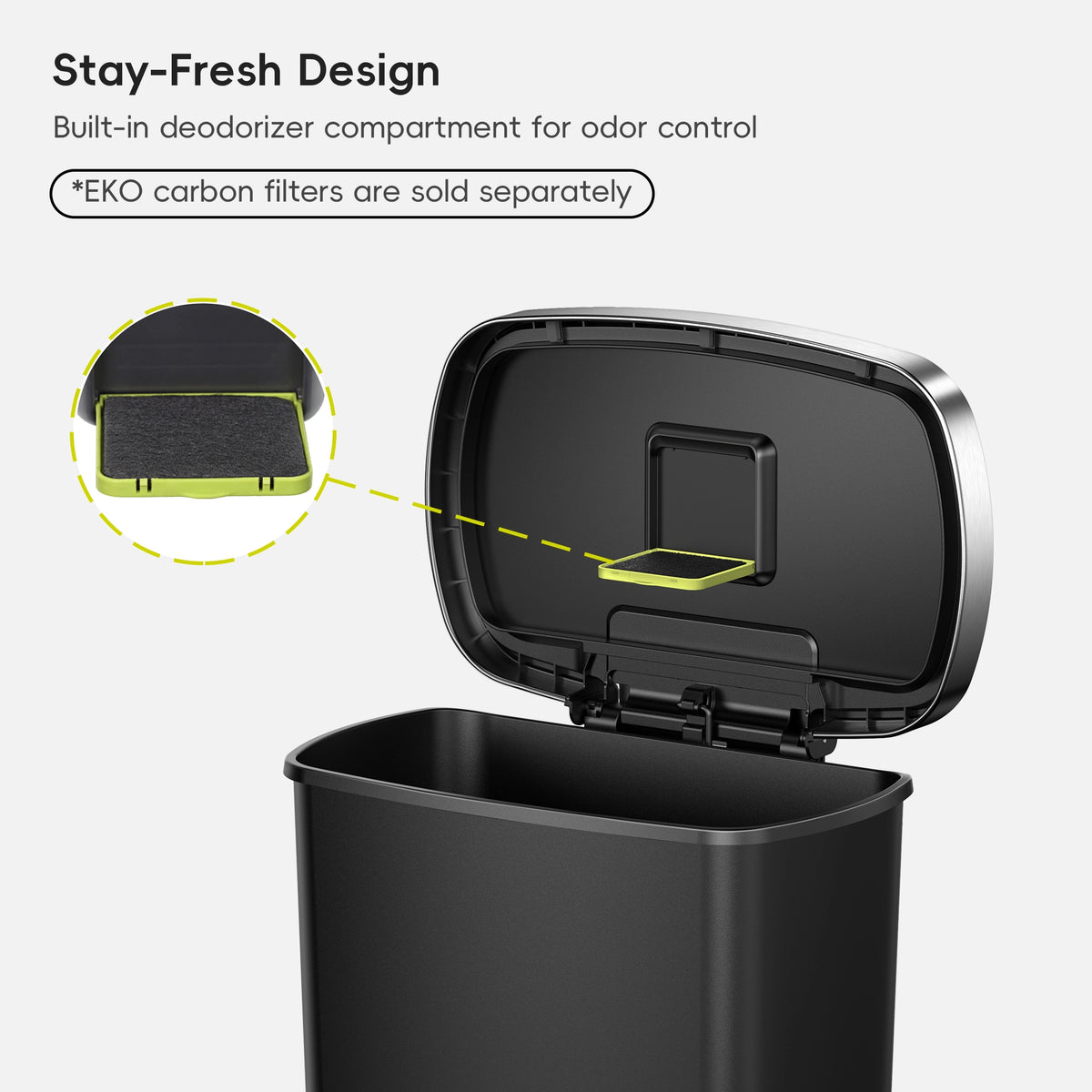 Hana Select Plastic Resin Step Trash Can 50 L / 13 Gal