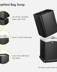 Laguna Open Top Trash Can with Removable Inner Basket 10 L / 2.6 Gal