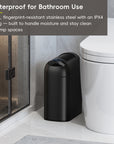 EKO Astro  10L / 2.6 Gallon Slim Sensor Trash Can with Soft-Close Butterfly Lid-Matte Black – Waterproof for Bathroom Use