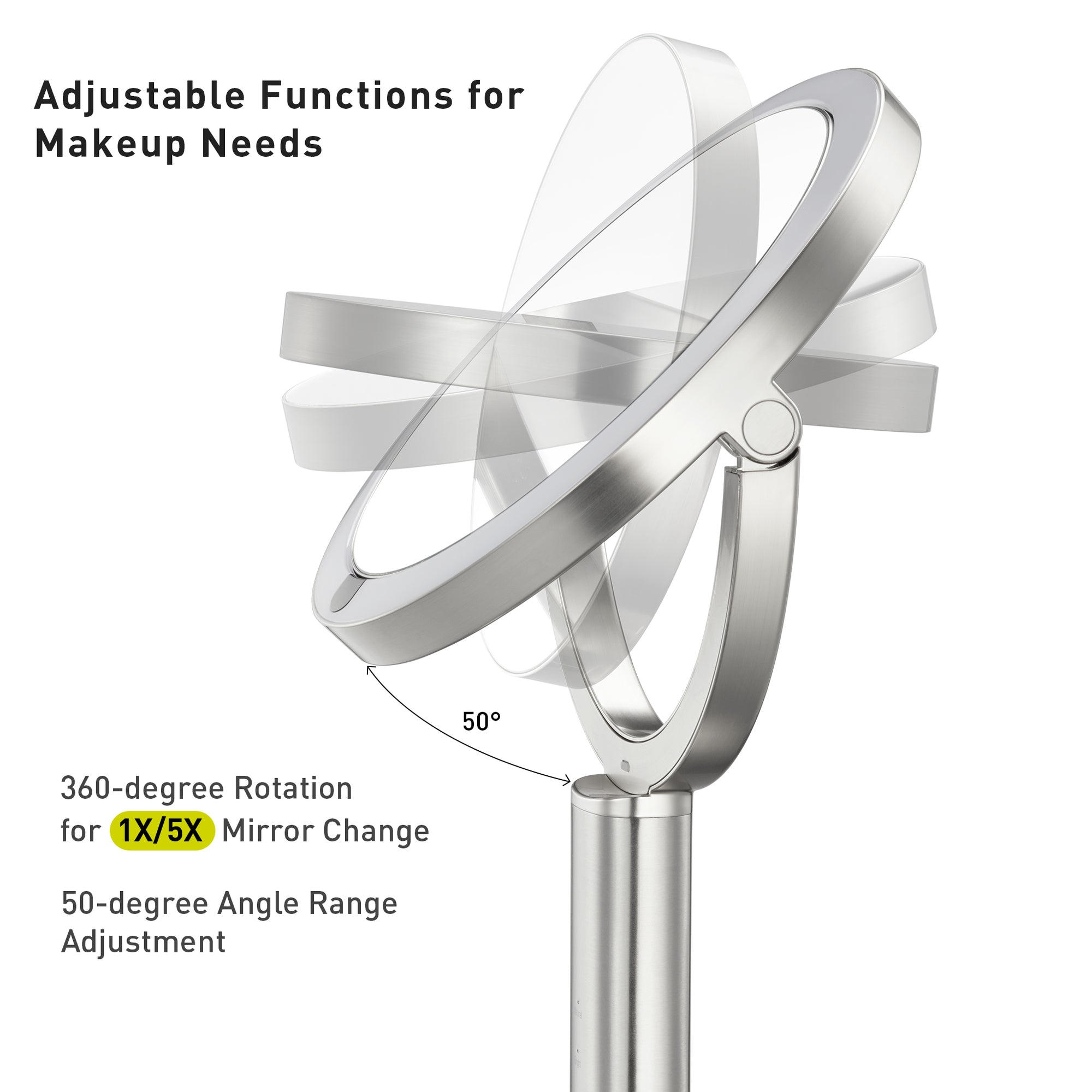 EKO iMira Pro 8"  1X/5X Double Sided Sensor Mirror - Dark Gray – Adjustable Functions for Makeup Needs