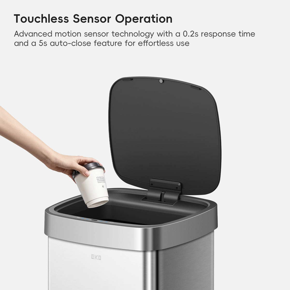 Ecosmart Motion Sensor Square Trash Can Stainless Steel 80 L / 21.1 Gal