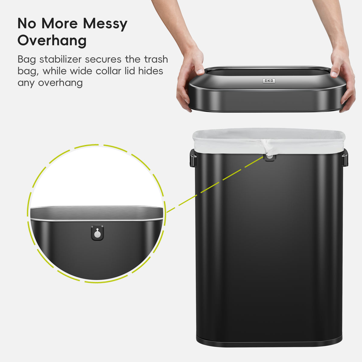 Urban Slim Open Top Commercial Trash Can, Stainless Steel