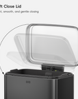 Maxwell Step On Foot Pedal Trash Can, 13.2 Gallon/50L Matte Black Steel
