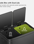 Edison Dual Compartment Step Can with Removable Inner Liners 30+30 L / 8+8 Gal