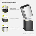 Laguna Open Top Trash Can with Removable Inner Basket 10 L / 2.6 Gal