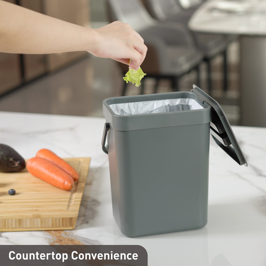 Puro Compost Bin with Lid Dark Gray