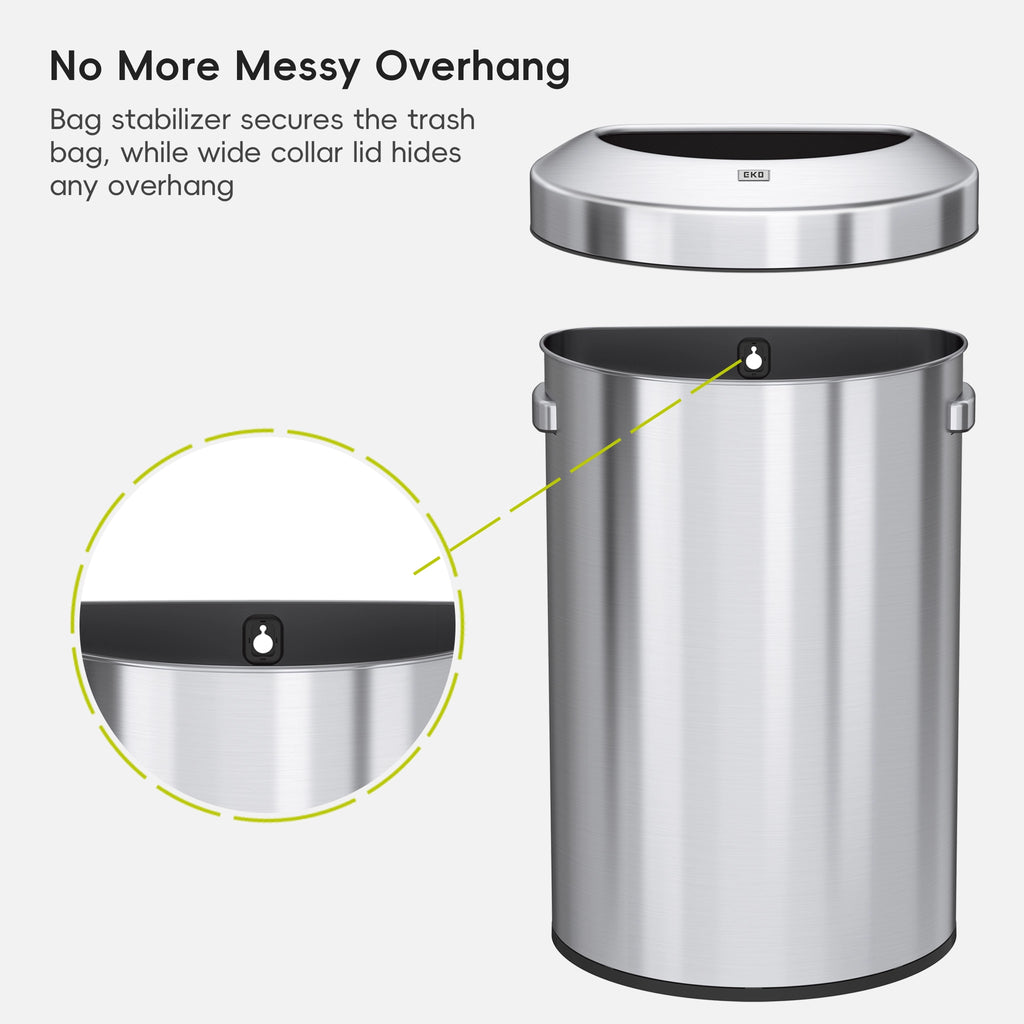 Urban Semi-Round Commercial Open Top Waste Bin