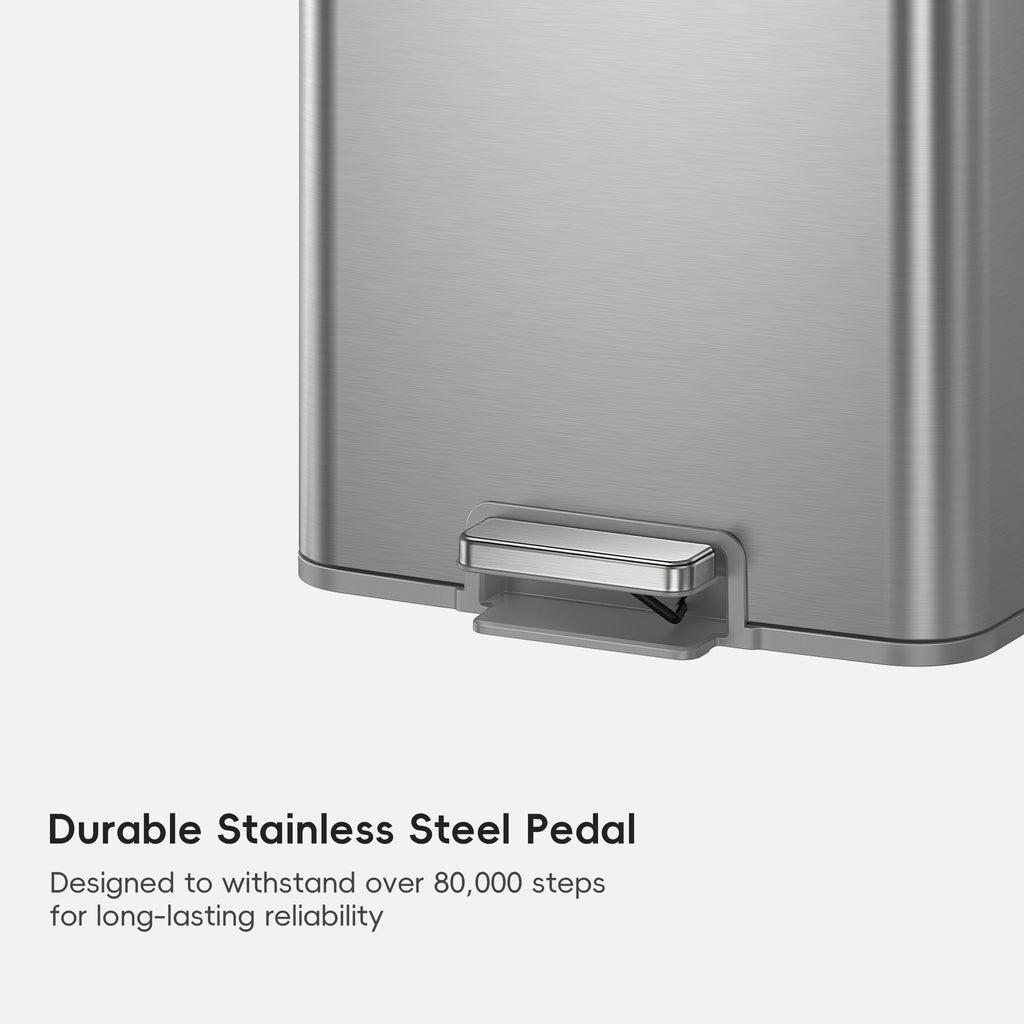 Marina Stainless Steel Step Trash Can 50 L / 13 Gal