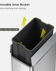 X-Wing 50L / 13.2 Gallon Slim Step Trash Can with Dual Wing Lid