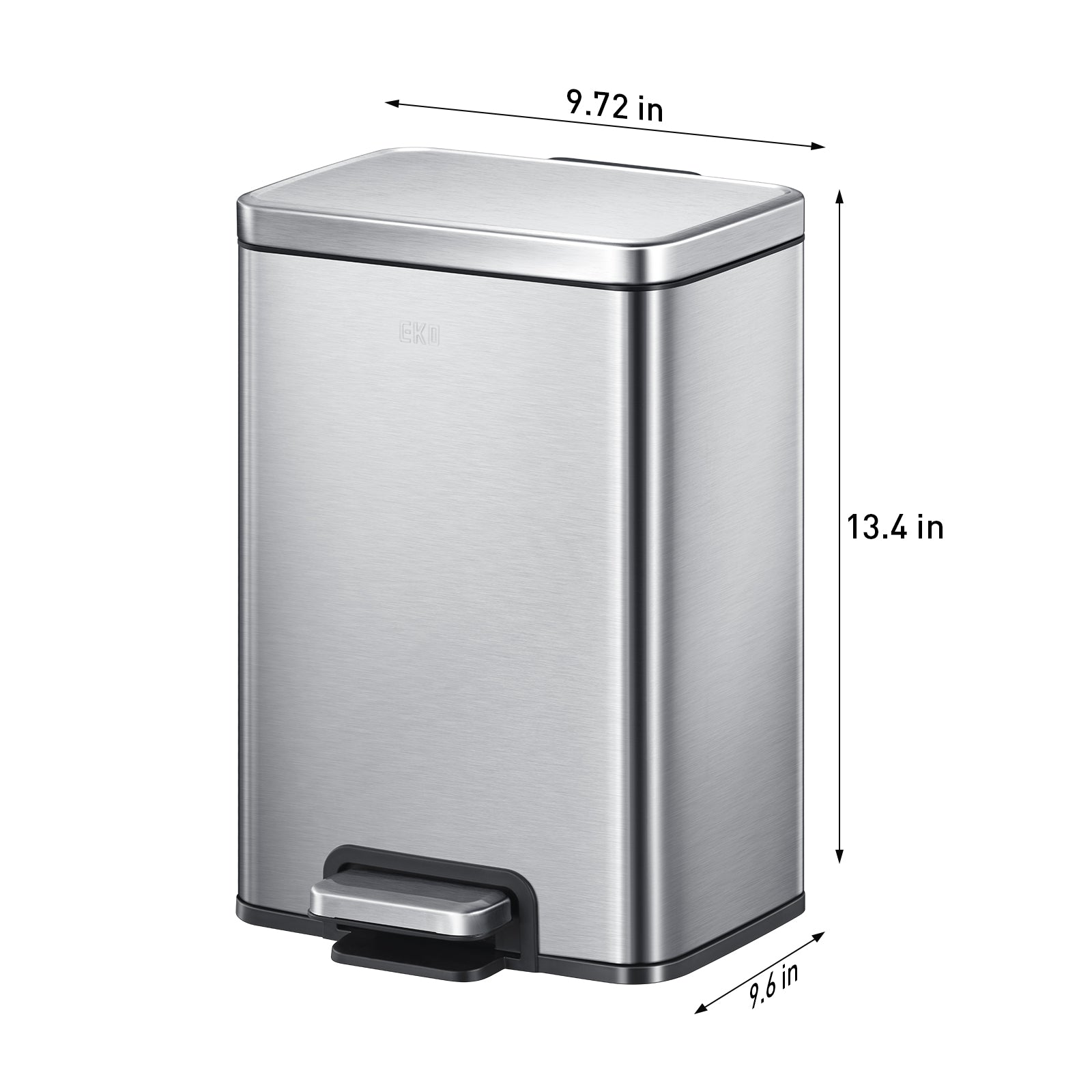 EKO Madison Step Can With Liner - 12L / 3.2 Gal - Stainless Steel – Dimensions