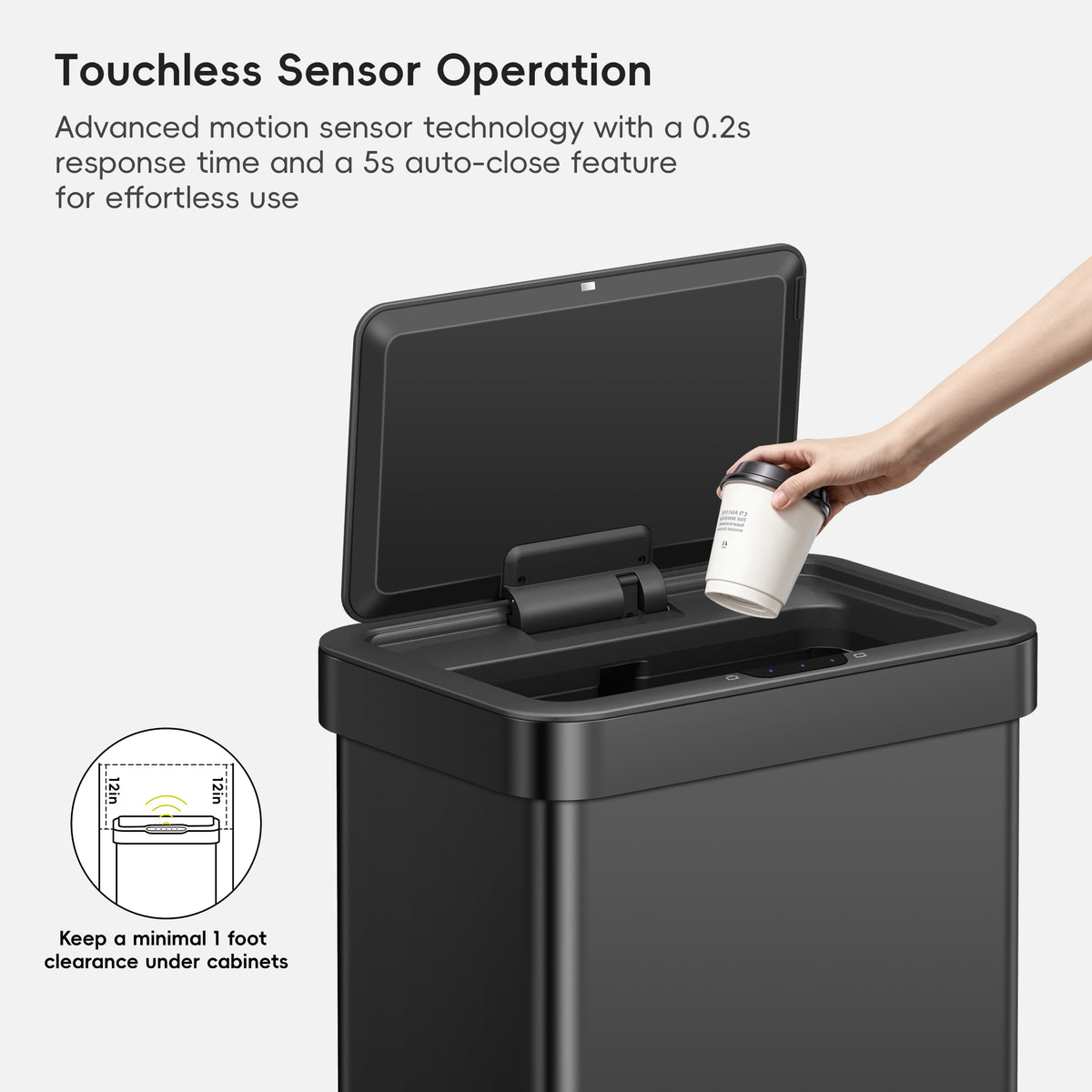 Nova Stainless Steel Motion Sensor Trash Can