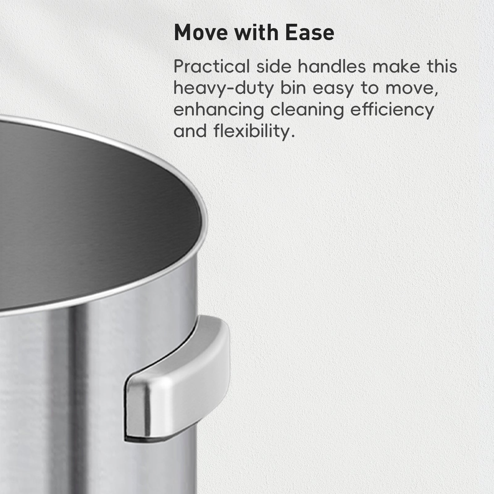 EKO Urban Round Open Top Can Commercial Grade – 90L / 23.7 Gal – Move with Ease