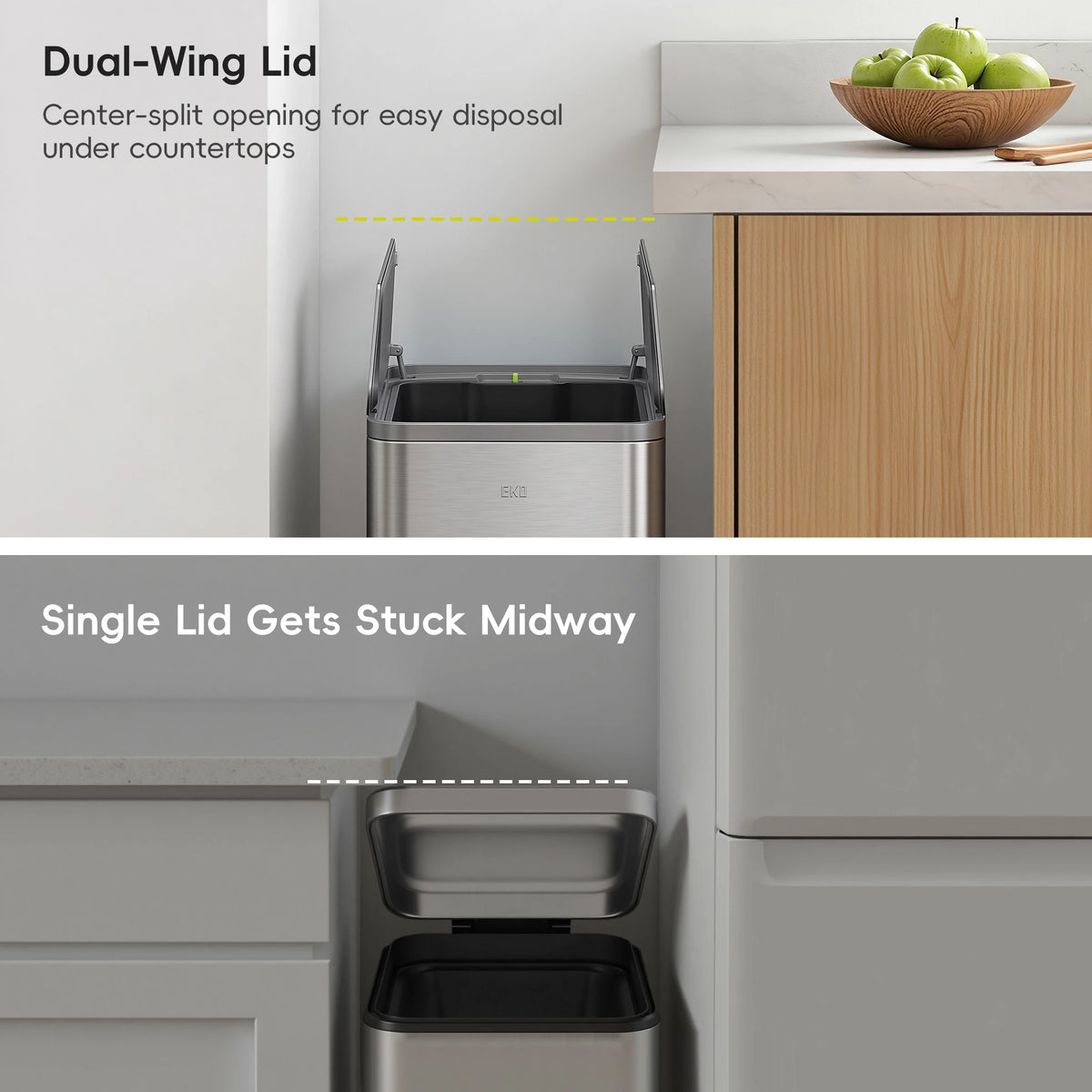 X-Wing Slim Step Trash Can with Dual Wing Lid 50 L / 13.2 Gal