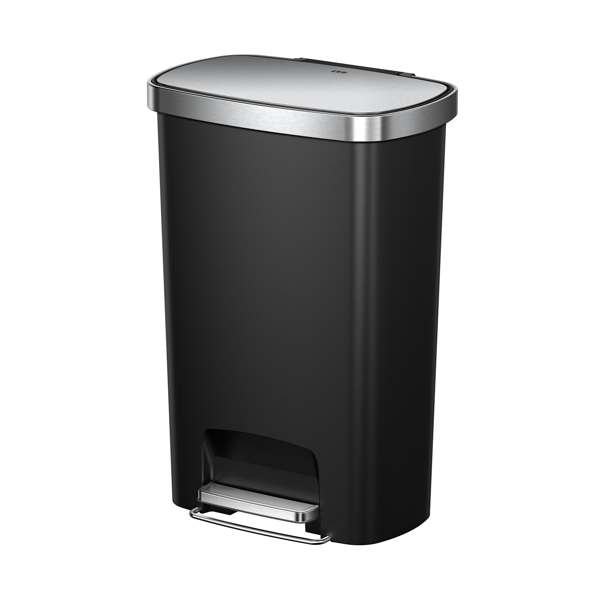 EKO Hana Select 50L / 13 Gallon Plastic Resin Step Kitchen Trash Can (Black).