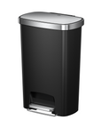 EKO Hana Select 50L / 13 Gallon Plastic Resin Step Kitchen Trash Can (Black).