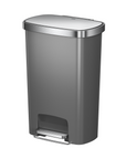 EKO Hana Select  50 Liter / 13 Gallon Plastic Resin Step Kitchen Trash Can (Grey).