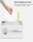 Code F - 13 Gallon  Easy-Dispense Roll Trash Bag - 440 Count