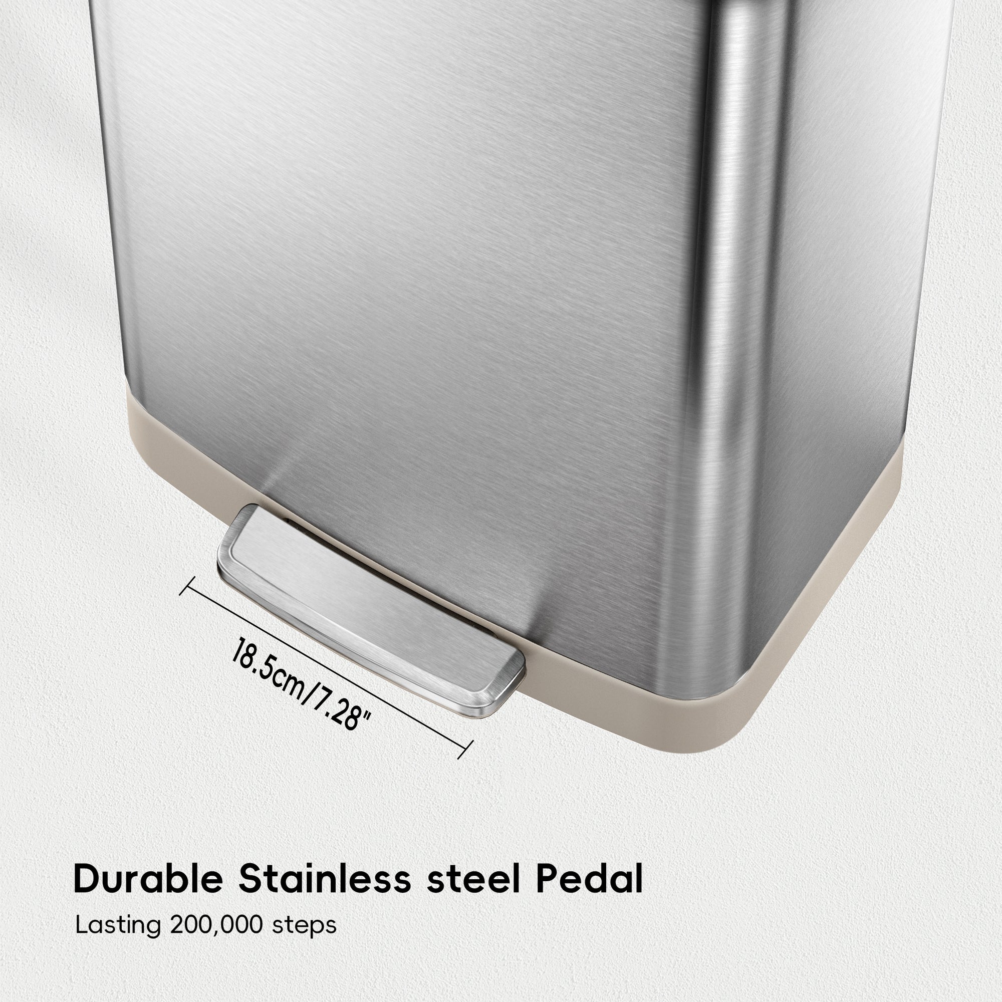 Hudson 50L / 13.2 Gal Step Can with Bag Compartment - Matte Stainless Steel