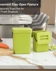 EKO Puro Compost Bin with Lid - Lime 5L / 1.32 Gal – Convenient Stay-Open Feature