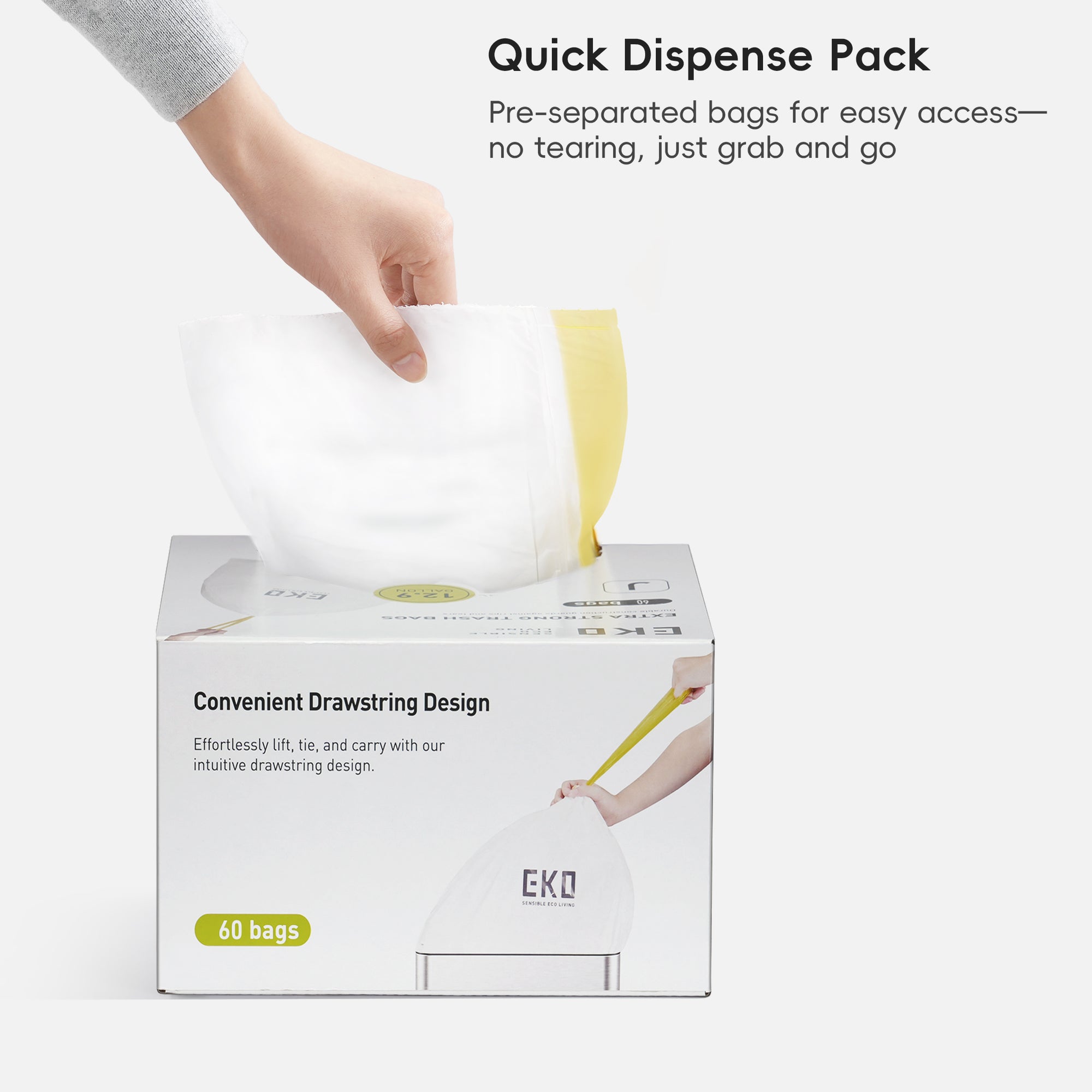 Code J - 12.9 Gallon (45-49L) Easy-Dispense Roll Trash Bag - 240 Count