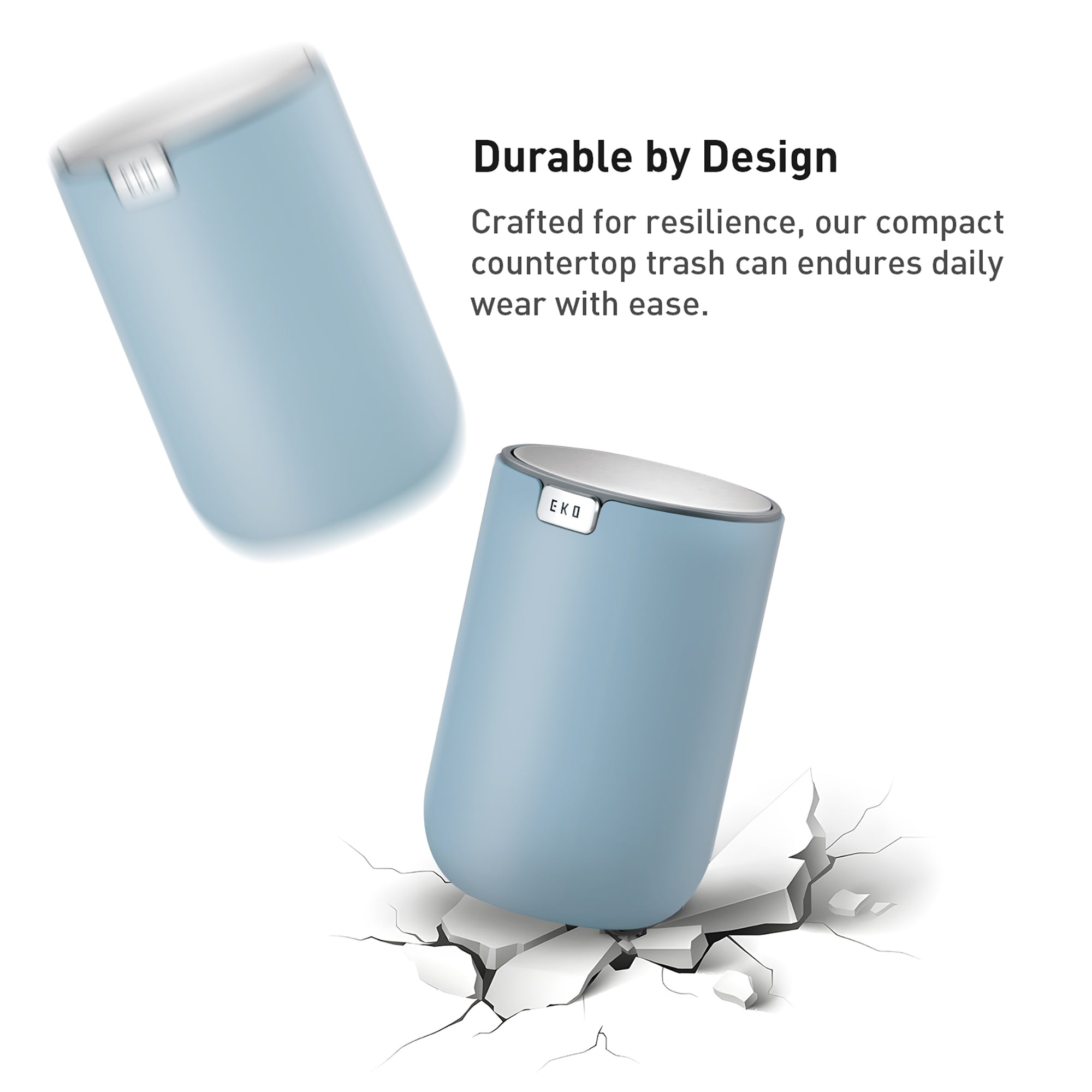 EKO Fandy Table Bin with Swing-Top Lid - Blue 1.5L / 0.4 Gal – Durable by Design