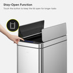 Deluxe Phantom Motion Sensor Trash Can Stainless Steel 45 L / 11.9 Gal
