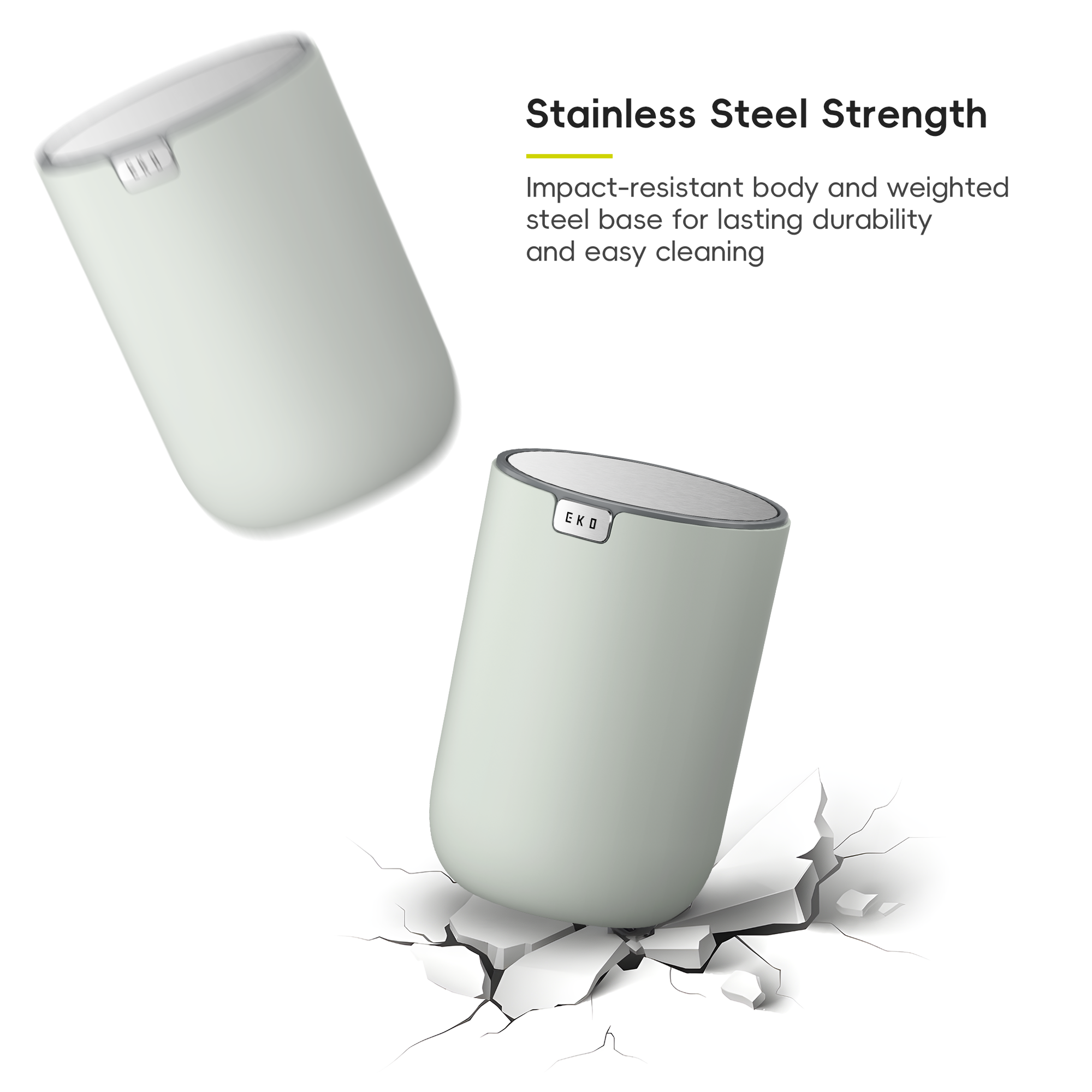 Fandy Table Bin with Swing-Top Lid - Sage 1.5L / 0.4 Gal