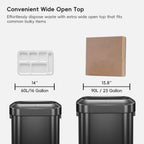 Urban Slim Open Top Commercial Trash Can, Stainless Steel
