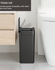 Brio 10L / 2.6 Gallon in Black Compact Design Motion Sensor Trash Can
