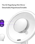 EKO iMira Ultra Clear 8" Sensor Mirror - White 1X/5X – The 5X Magnifying Mini Mirror Detachable, Magnetized, Portable