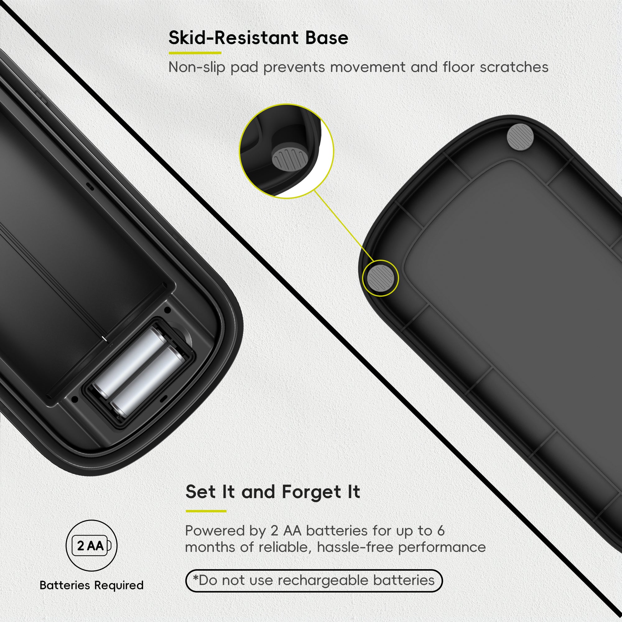 EKO Astro  10L / 2.6 Gallon Slim Sensor Trash Can with Soft-Close Butterfly Lid-Matte Black – Skid-Resistant Base – Set It and Forget It