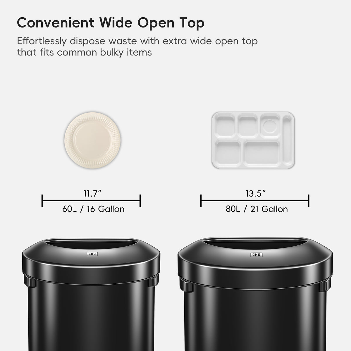 Urban Semi-Round Commercial Open Top Waste Bin