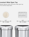 Urban 21 Gallon Semi-Round Open Top Waste Bin, 80L