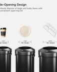 Urban Round Open Top Can Commercial 90L / 23.7 Gal - Black Stainless Steel