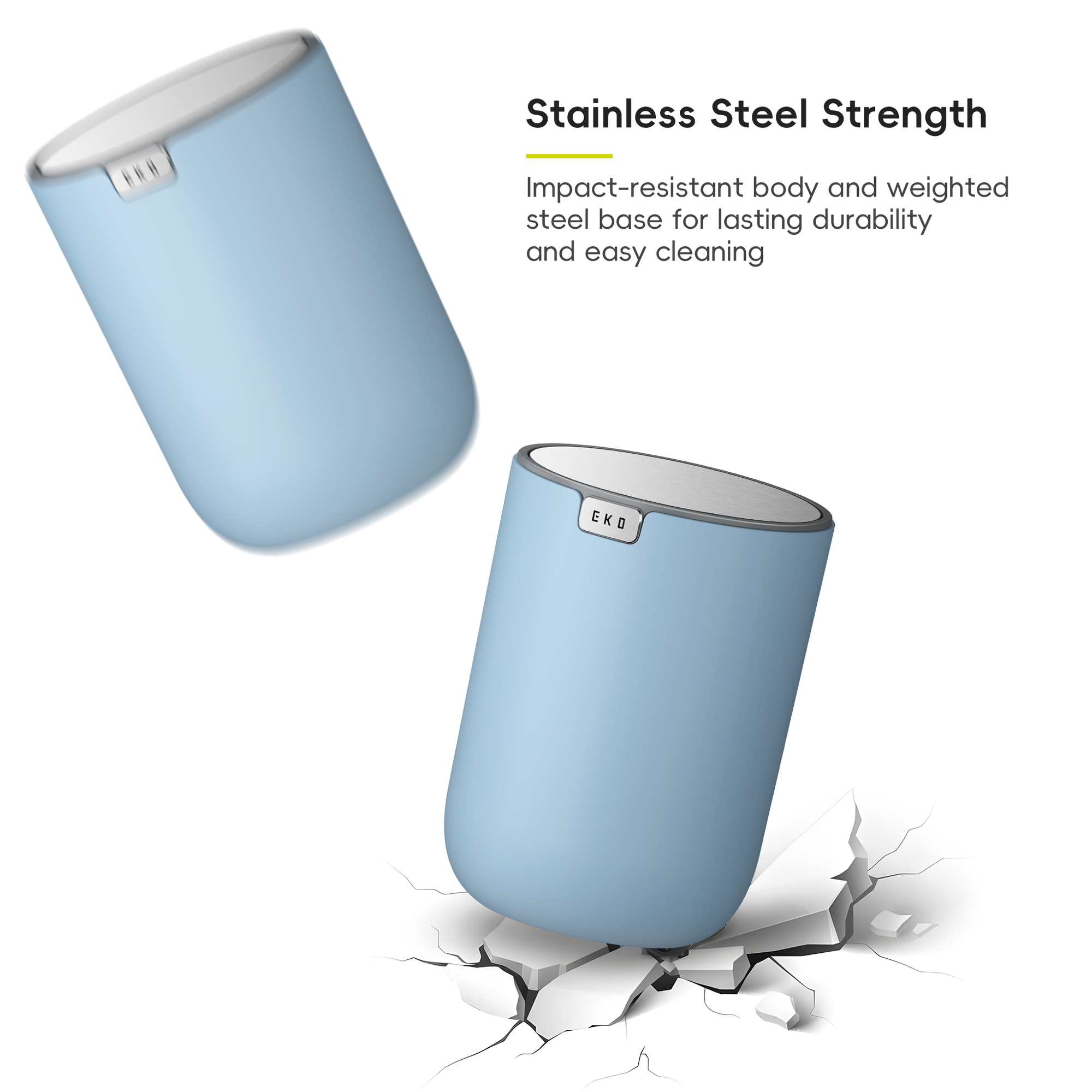 Fandy Table Bin with Swing-Top Lid - Blue 2.2L / 0.58 Gal